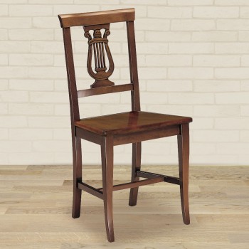 Sedia con fondino in legno motivo ad arpa