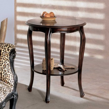 Tavolino 700 con gambe curve e pianetto in legno