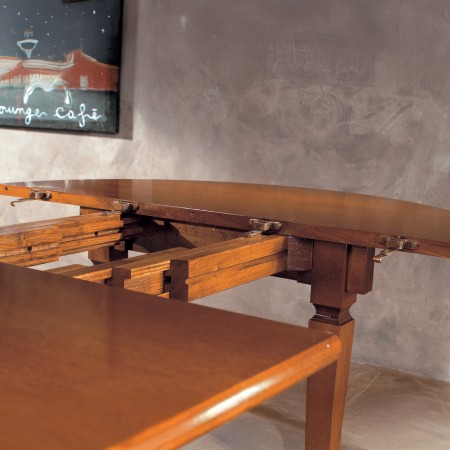 Consolle mezzaluna allungabile 110/220 con puntali in ottone