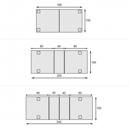 Tavolo con piano sagomato allungabile da 160x100 a 240x100