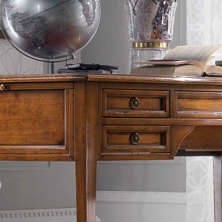 Scrittoio con tiretti e piano in legno