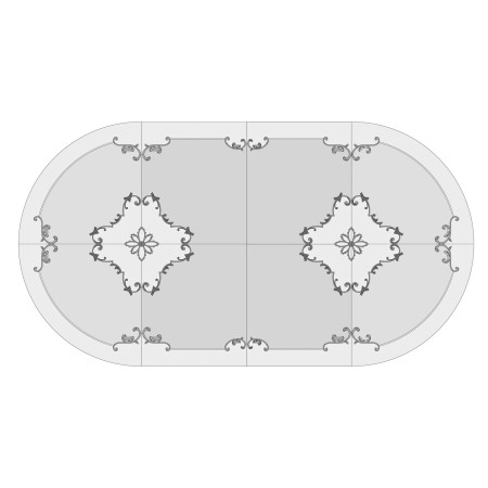 Tavolo rotondo con intarsio Venezia allungabile da 140x140 a 260X140