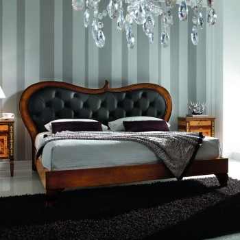 Letto Elegant imbottito king size con testata capitonné
