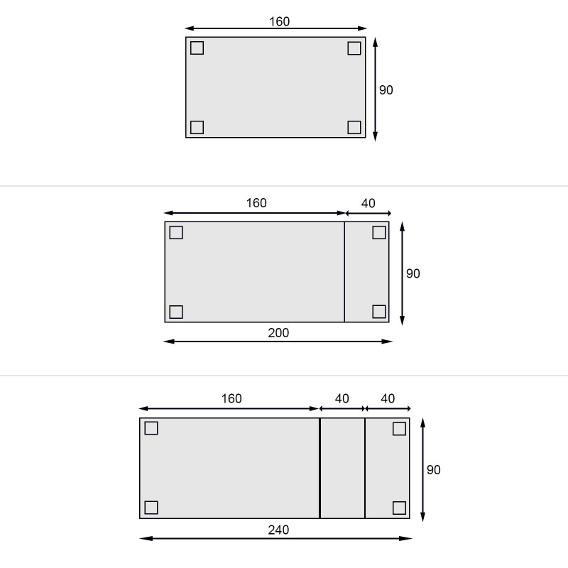 YELLOW SHOP Tavolo rettangolare allungabile in legno e gambe in MDF cm  160/240x90 e 180/260x90 XILON Hermitage (effetto marmo nero)  (160/240x90xH76) : : Casa e cucina