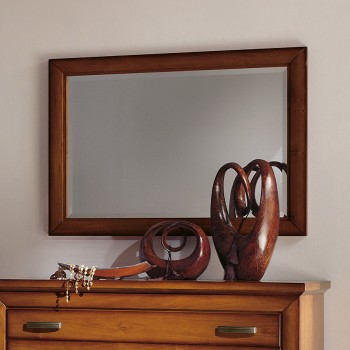 Specchiera rettangolare con cornice in legno toulipier