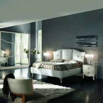Letto matrimoniale senza contenitore con swarovski in camera moderna