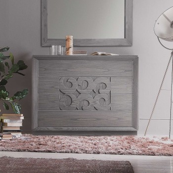 Como' 4 cassetti in legno con decoro traforato