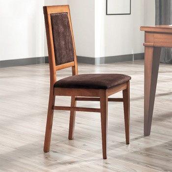 Sedia imbottita in tessuto, design moderno, legno faggio