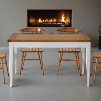Tavolo rettangolare 140x85 allungabile con dettaglio legno