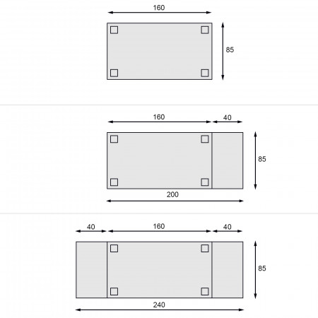 Tavolo in frassino allungabile da 160x85 a 240x85