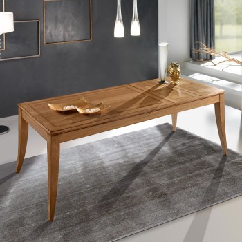 Tavolo in toulipier allungabile, dettaglio legno