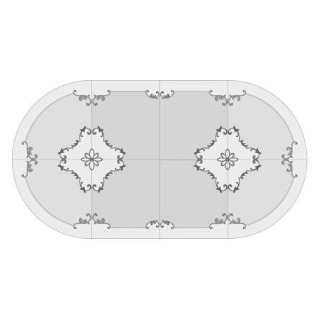 Tavolo ovalino intarsiato Venezia allungabile da 115x95 a 203x95