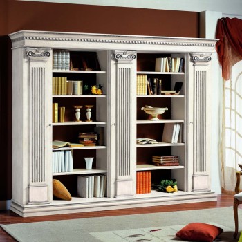 Libreria con capitelli e spalle rigate, dettaglio colonne