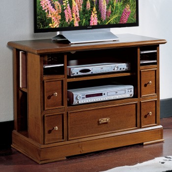 Porta Tv Stereo in legno con cassetti e vani