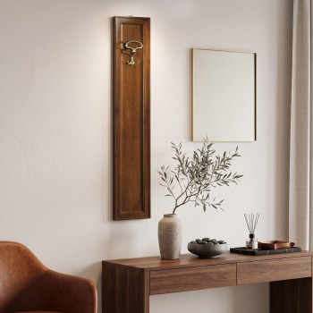 Pannello appendiabiti un posto, legno di noce