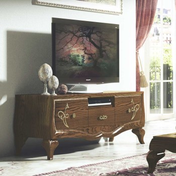Base con 3 cassetti con decori in ambiente casalingo