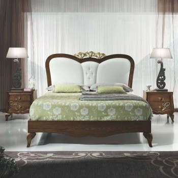 Letto sagomato con intaglio e swarovski, dettaglio testata
