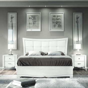 Letto sagomato imbottito con ecopelle e giroletto