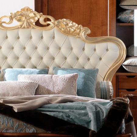 Letto matrimoniale queen size in stile barocco moderno