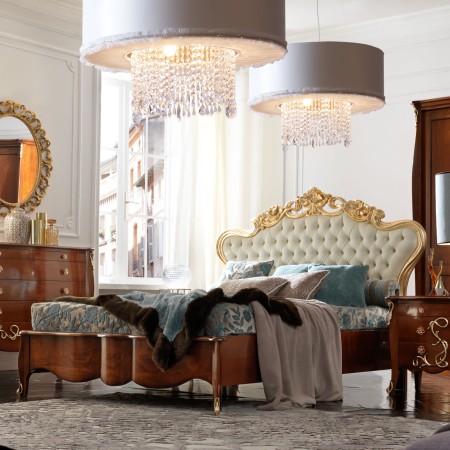 Letto king size in stile barocco moderno
