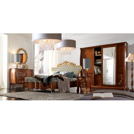 Letto king size in stile barocco moderno