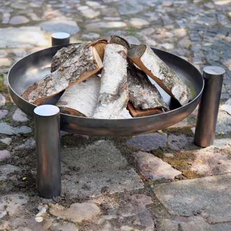 Braciere Elegante Palma 60cm in Acciaio Naturale