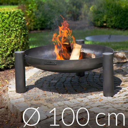 Braciere Elegante Palma 100cm in Acciaio Naturale