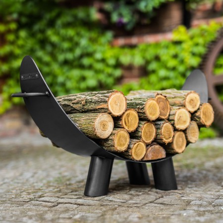 Portalegna da Esterno Mila 70x44cm Acciaio Nero