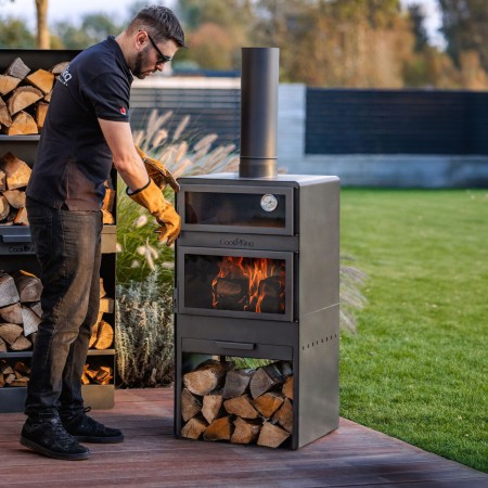 Stufa a Legna da Giardino Vento con Forno e Doppio Vetro