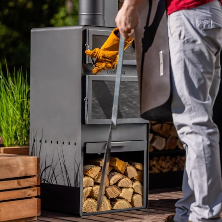 Stufa a Legna da Giardino Vento con Forno e Doppio Vetro