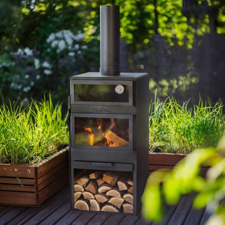 Stufa a Legna da Giardino Vento con Forno e Doppio Vetro