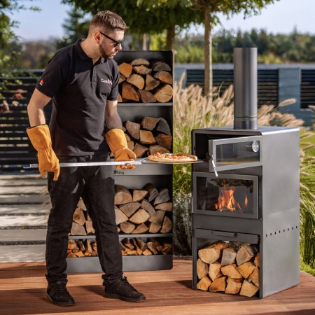 Stufa a Legna da Giardino Vento con Forno e Doppio Vetro