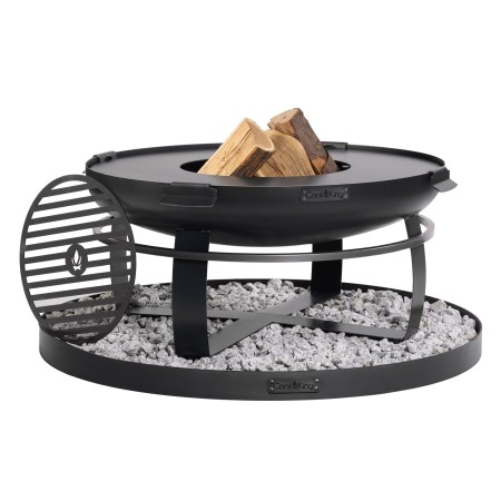Braciere da Esterno Viking 80cm Set Piastra Grill e Base Pietra