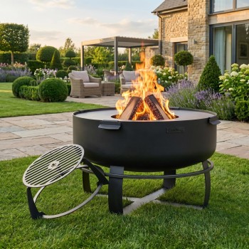 Braciere XXL Viking 80cm Piastra Grill 78cm e Griglia Alta