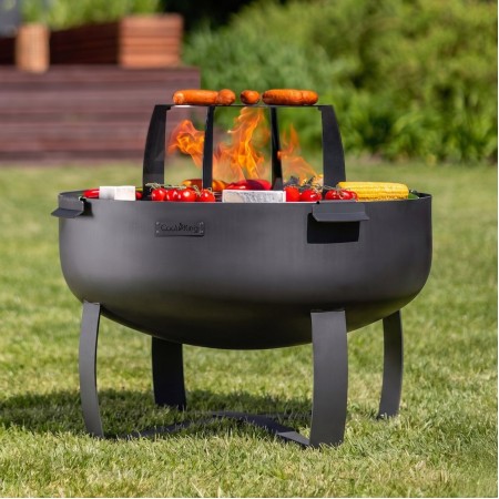 Braciere XXL Viking 80cm Piastra Grill 78cm e Griglia Alta