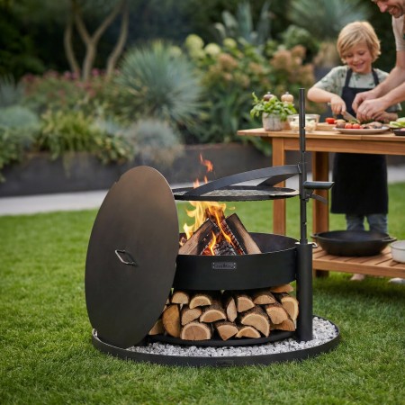 Braciere Multifunzione Montana X 80cm Griglia 60cm Coperchio e Base