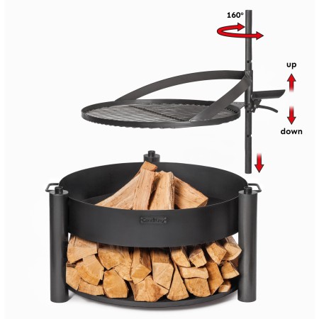 Braciere Multifunzione Montana X 80cm Griglia 60cm Coperchio e Base