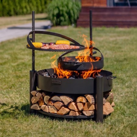 Braciere Multifunzione Montana X 80cm Doppia Asta Griglia e Padella