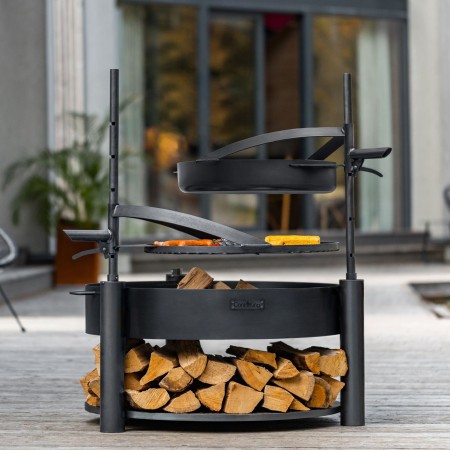 Braciere Multifunzione Montana X 80cm Doppia Asta Griglia e Padella