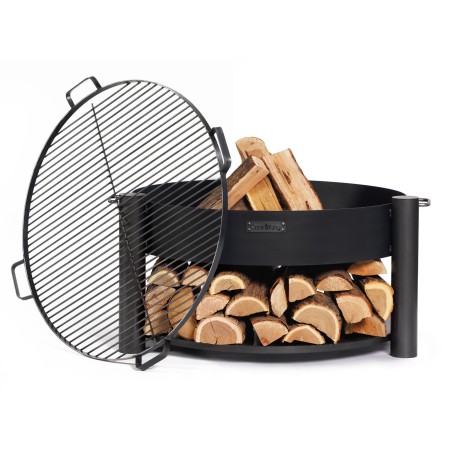 Braciere da Giardino Montana 80cm con Griglia Grande 80cm 4 Maniglie
