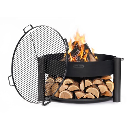 Braciere da Giardino Montana 80cm con Griglia Grande 80cm 4 Maniglie