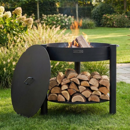 Braciere Alto da Esterno Montana 80cm con Coperchio 82cm