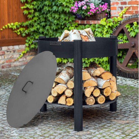 Braciere Alto da Esterno Montana 80cm con Coperchio 82cm