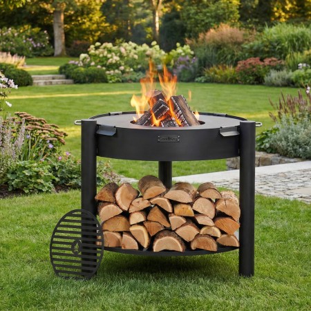 Braciere Alto in Acciaio Montana 80cm Piastra Grill 78cm