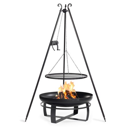 Set Braciere Viking 80cm e Treppiede 180cm Verricello Griglia 70cm