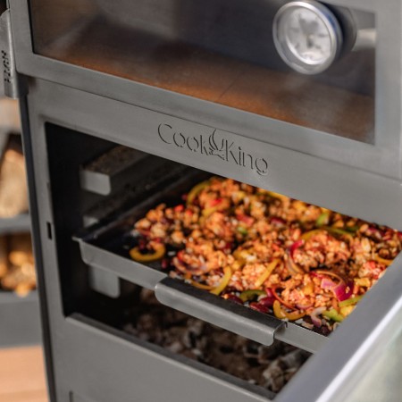 Stufa a Legna da Esterno Vento Forno Griglia e Portalegna 120cm