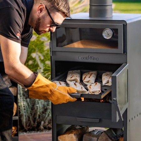 Stufa a Legna da Esterno Vento Forno Griglia e Portalegna 120cm