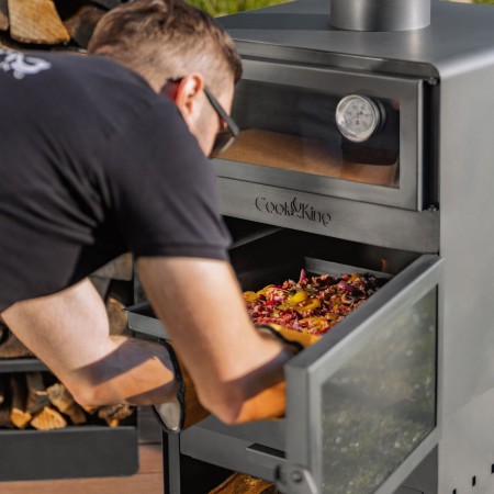 Stufa a Legna da Esterno Vento Forno Griglia e Portalegna 120cm