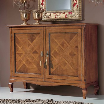 Credenzina 2 porte intarsiate classica, dettaglio intarsio