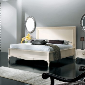 Letto con pannello centrale legno e paglia di Vienna